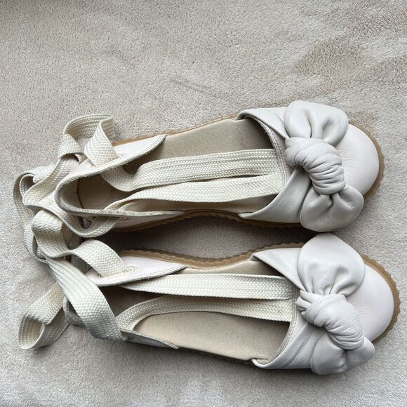 Puma Women's X Fenty by Rihanna Natural Oatmeal Cream Leather Sandals Women 6 - Picture 8 of 16